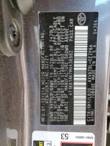2021 TOYOTA CAMRY XSE - 4T1K61AK7MU436982