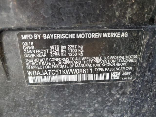 2019 BMW 530 XI WBAJA7C51KWW08611