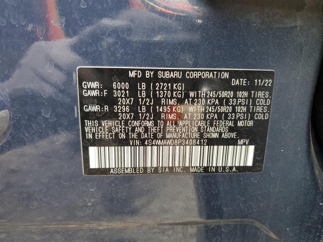 2023 SUBARU ASCENT TOU 4S4WMAWD8P3408412