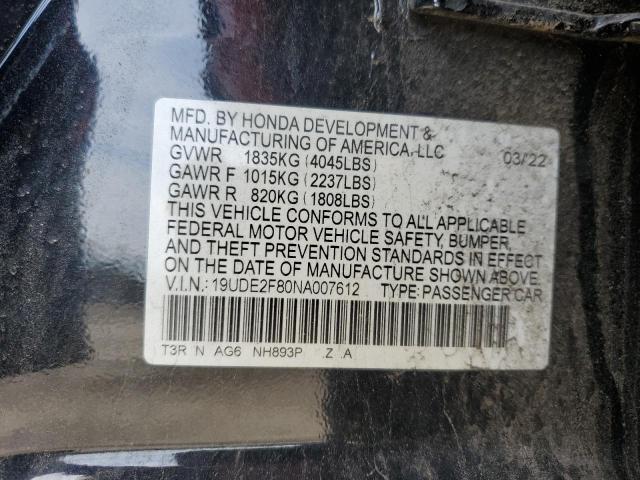 2022 ACURA ILX PREMIU 19UDE2F80NA007612