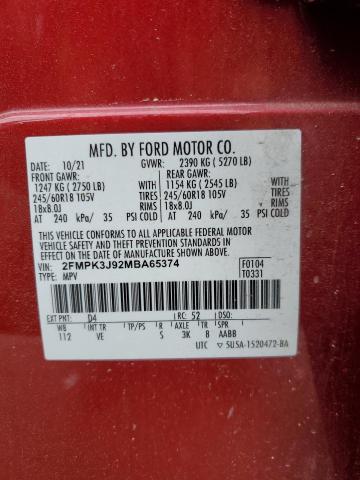 2021 FORD EDGE SEL - 2FMPK3J92MBA65374