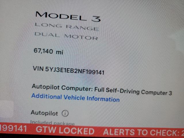 2022 TESLA MODEL 3 - 5YJ3E1EB2NF199141