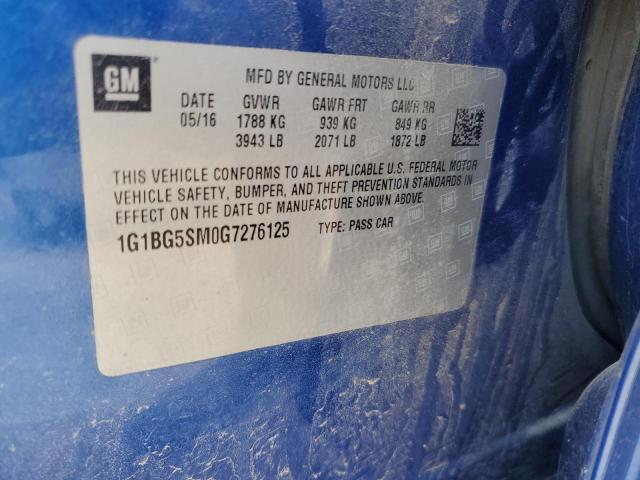 2016 CHEVROLET CRUZE PREM 1G1BG5SM0G7276125
