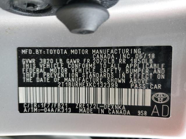 2019 TOYOTA COROLLA L - 2T1BURHEXKC132399
