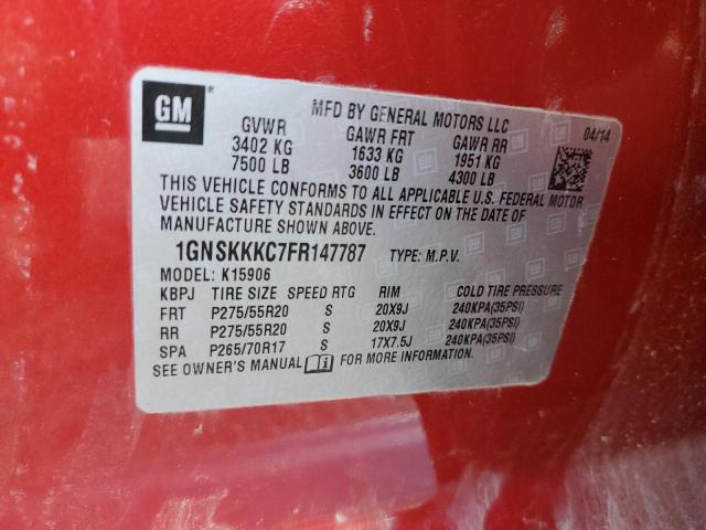 2015 CHEVROLET SUBURBAN K 1GNSKKKC7FR147787