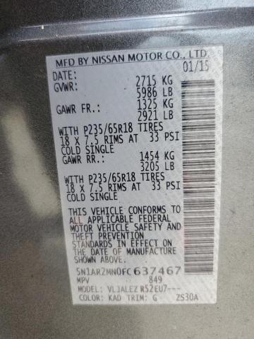 2015 NISSAN PATHFINDER S 5N1AR2MN0FC637467