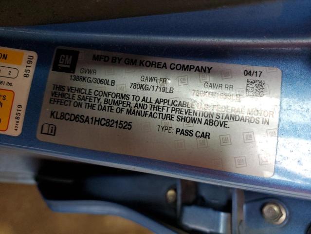 2017 CHEVROLET SPARK 1LT KL8CD6SA1HC821525