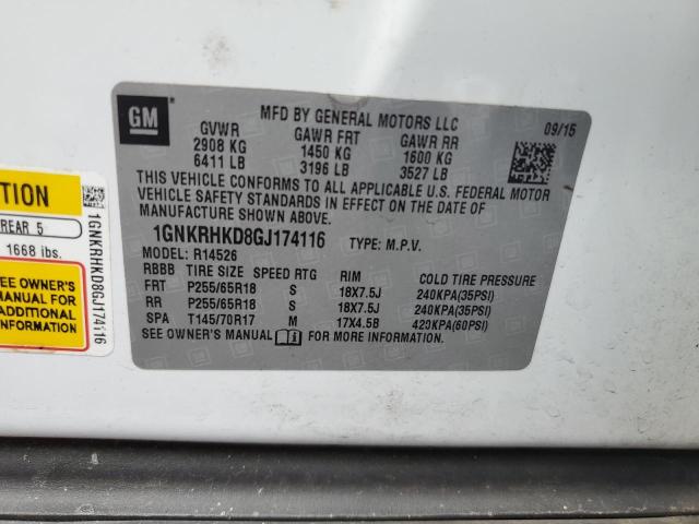 2016 CHEVROLET TRAVERSE L 1GNKRHKD8GJ174116