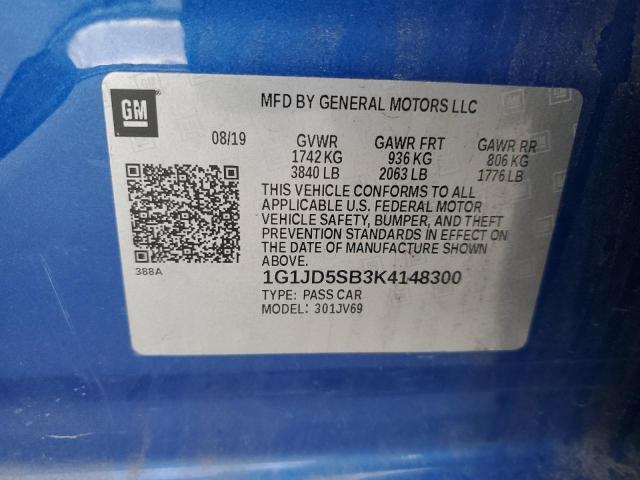 2019 CHEVROLET SONIC LT - 1G1JD5SB3K4148300