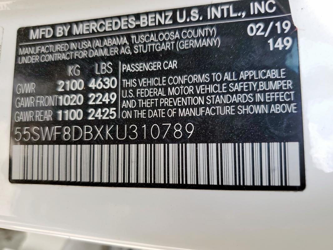 2019 MERCEDES-BENZ C 300 - 55SWF8DBXKU310789