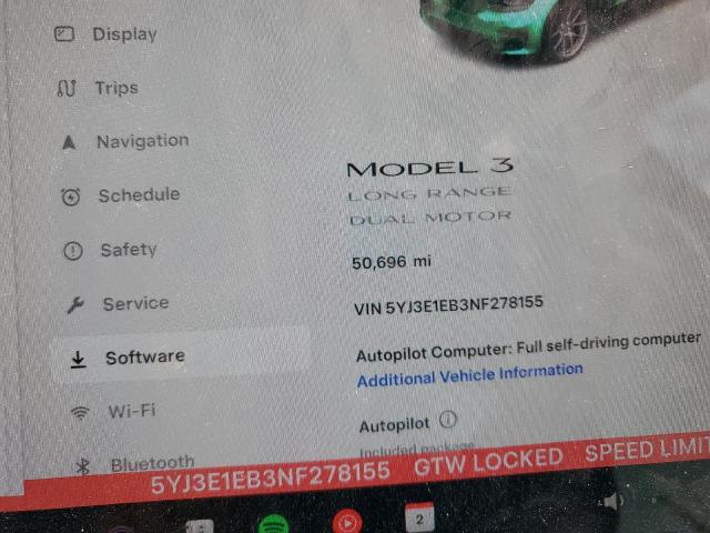 2022 TESLA MODEL 3 - 5YJ3E1EB3NF278155