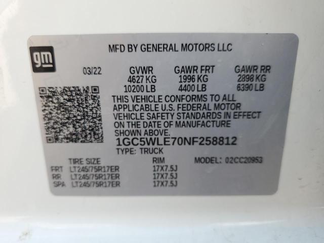 2022 CHEVROLET SILVERADO - 1GC5WLE70NF258812