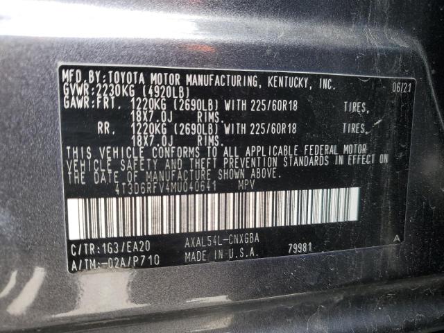 2021 TOYOTA RAV4 LIMIT - 4T3D6RFV4MU040641