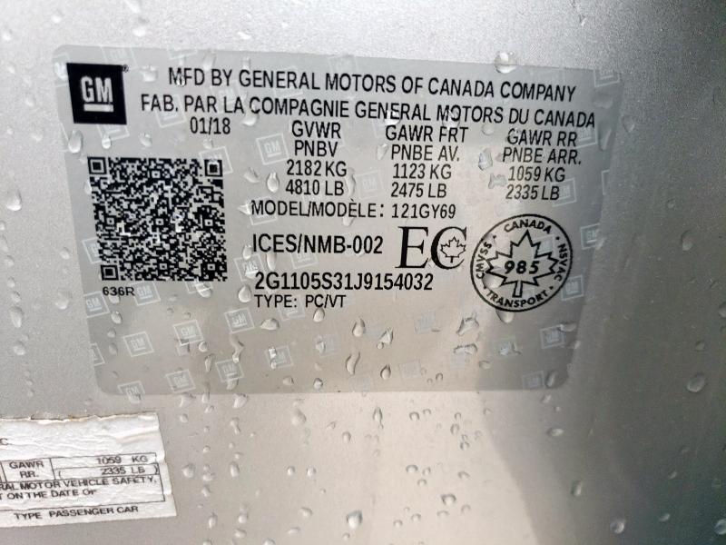 2018 CHEVROLET IMPALA LT - 2G1105S31J9154032