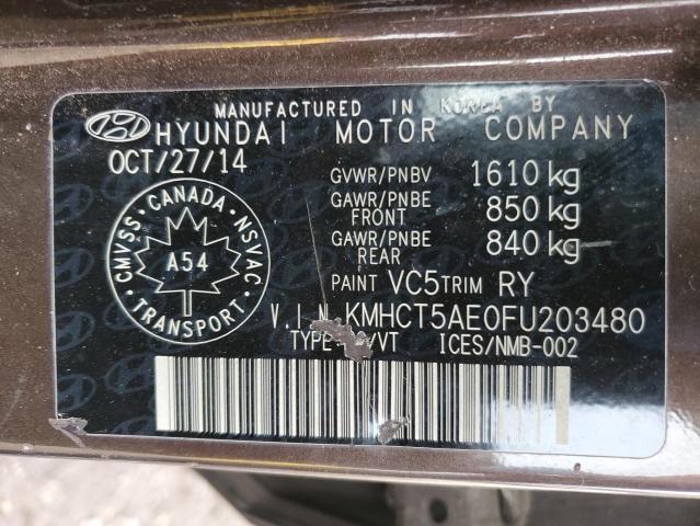 2015 HYUNDAI ACCENT GS KMHCT5AE0FU203480
