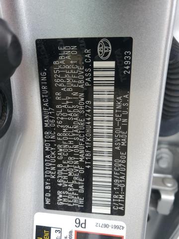 2017 TOYOTA CAMRY LE - 4T1BF1FK0HU447479