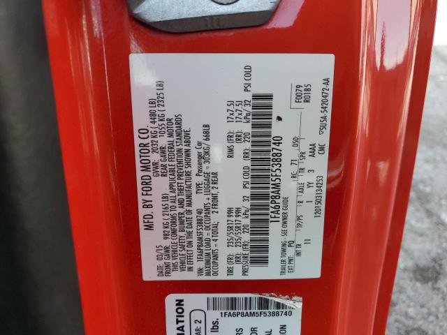 2015 FORD MUSTANG - 1FA6P8AM5F5388740