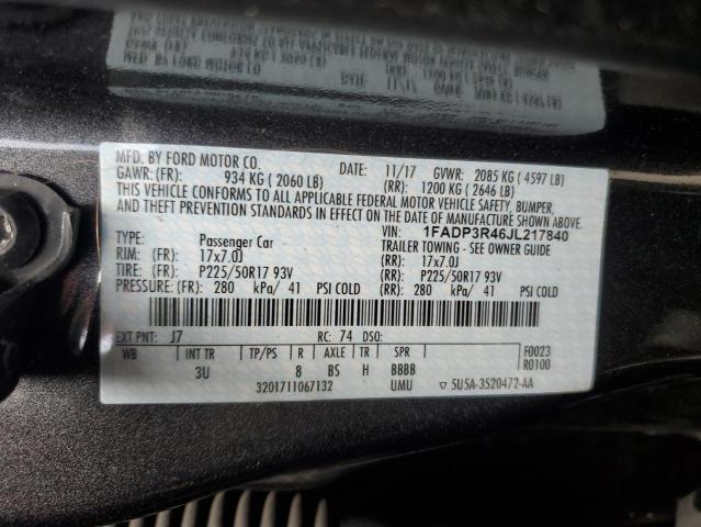2018 FORD FOCUS BEV 1FADP3R46JL217840