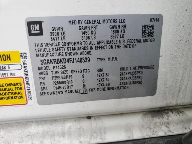 2015 BUICK ENCLAVE - 5GAKRBKD4FJ140339