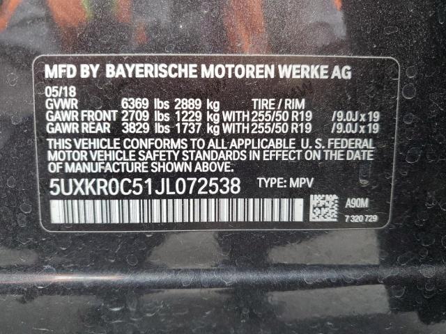 2018 BMW X5 XDRIVE3 - 5UXKR0C51JL072538