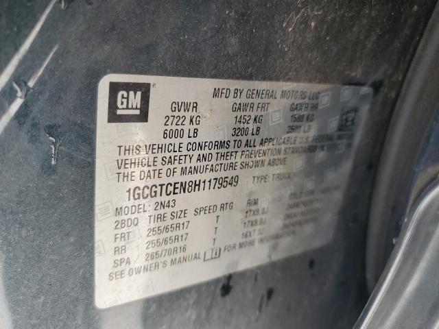 2017 CHEVROLET COLORADO L - 1GCGTCEN8H1179549