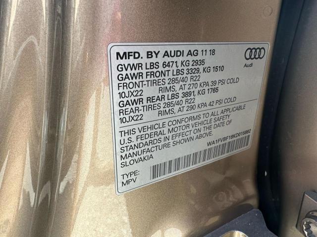 2019 AUDI Q8 PRESTIG WA1FVBF18KD015892