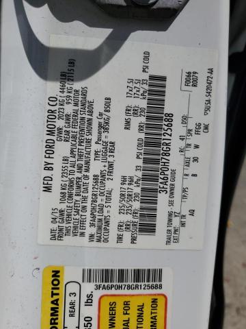 2016 FORD FUSION SE - 3FA6P0H78GR125688