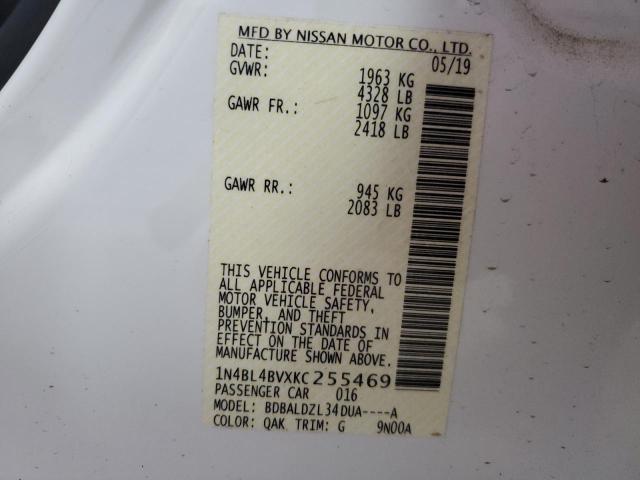 2019 NISSAN ALTIMA S - 1N4BL4BVXKC255469