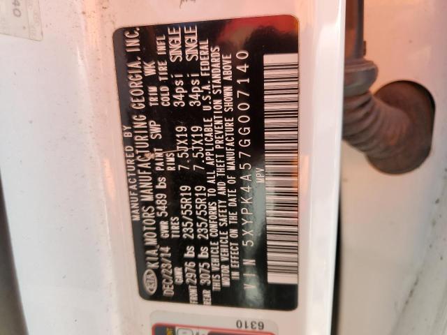 5XYPK4A57GG007140 2016 KIA SORENTO
