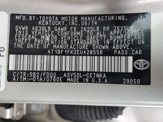 2014 TOYOTA CAMRY L - 4T1BF1FK2EU428556