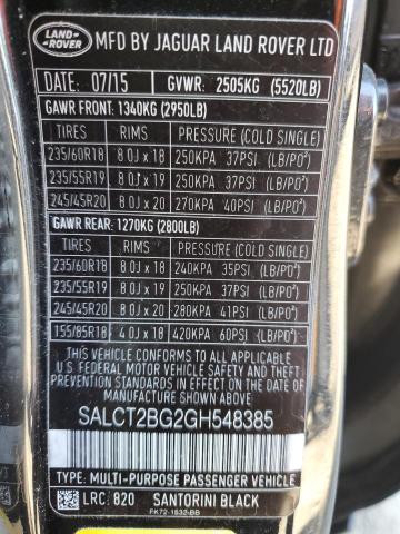 2016 LAND ROVER DISCOVERY - SALCT2BG2GH548385