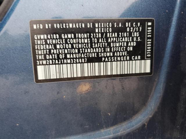 2017 VOLKSWAGEN JETTA S - 3VW2B7AJ1HM326687