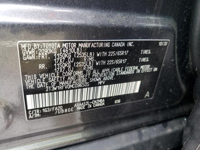 2021 TOYOTA RAV4 XLE - 2T3W1RFV0MC096505