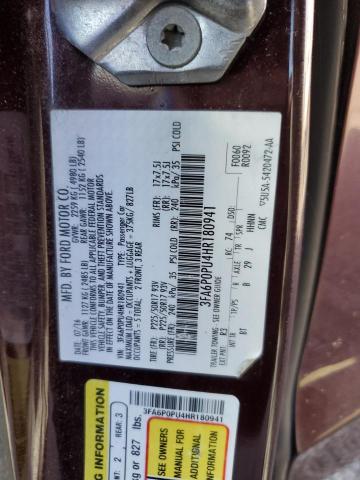 2017 FORD FUSION SE - 3FA6P0PU4HR180941