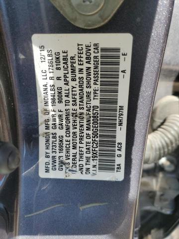 2016 HONDA CIVIC LX - 19XFC2F50GE008570