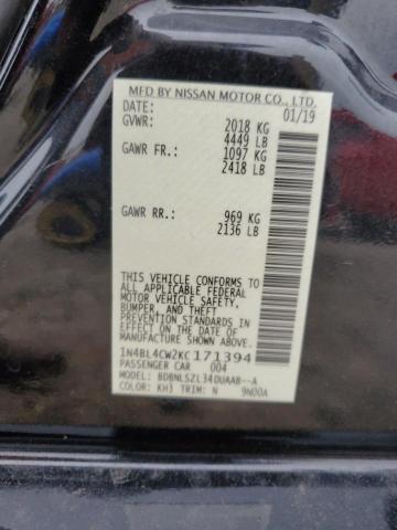 2019 NISSAN ALTIMA SR - 1N4BL4CW2KC171394