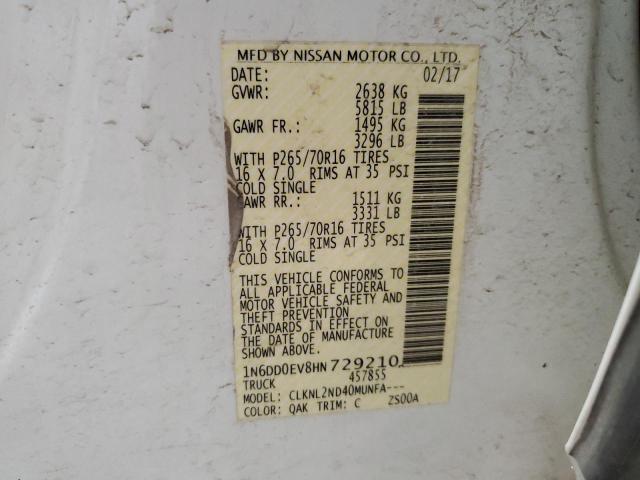 2017 NISSAN FRONTIER S - 1N6DD0EV8HN729210