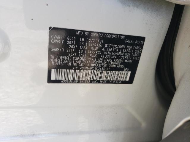 2019 SUBARU ASCENT TOU 4S4WMARD6K3455152