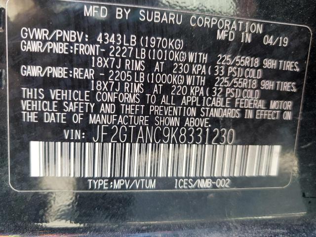 2019 SUBARU CROSSTREK - JF2GTANC9K8331230