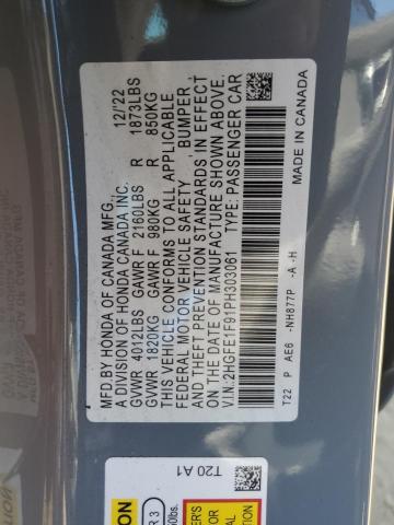 2023 HONDA CIVIC TOUR - 2HGFE1F91PH303061