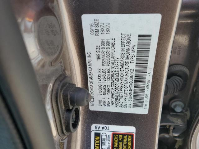 2016 HONDA CR-V TOURI - 5J6RM4H9XGL087902