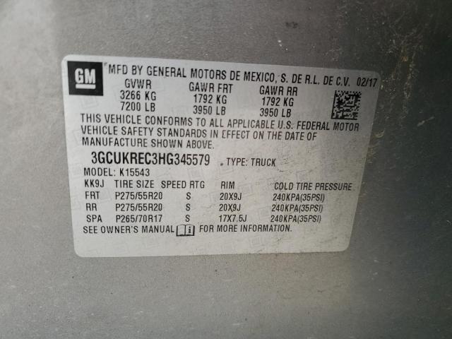 2017 CHEVROLET SILVERADO - 3GCUKREC3HG345579