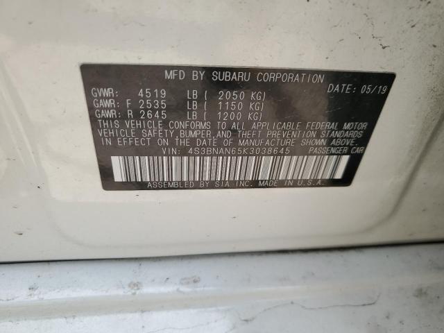 2019 SUBARU LEGACY 2.5 - 4S3BNAN65K3038645