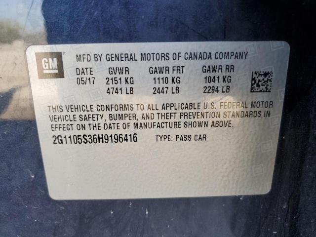2017 CHEVROLET IMPALA LT - 2G1105S36H9196416