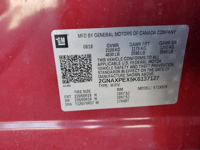 2019 CHEVROLET EQUINOX PR - 2GNAXPEX5K6137127