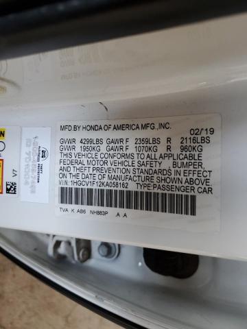 2019 HONDA ACCORD LX - 1HGCV1F12KA058162