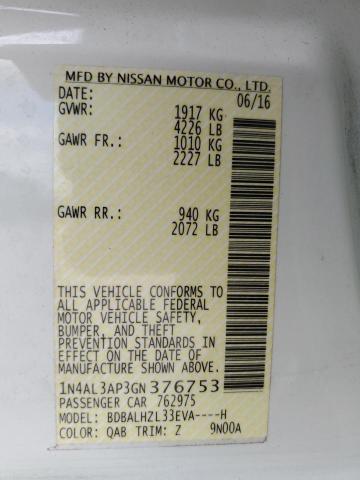2016 NISSAN ALTIMA 2.5 - 1N4AL3AP3GN376753