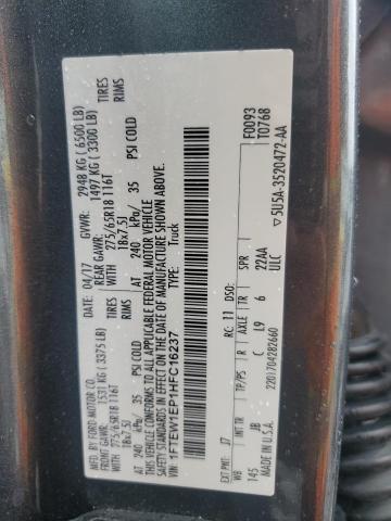 2017 FORD F150 SUPER - 1FTEW1EP1HFC16237