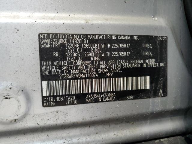 2021 TOYOTA RAV4 XLE - 2T3RWRFV9MW110074