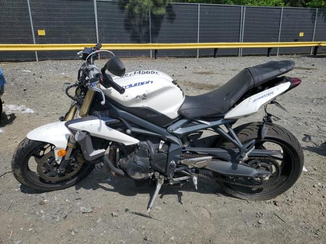 TRIUMPH MOTORCYCLE STREET TRI 2013 white racer gas SMTL02NE3DT573154 photo #4